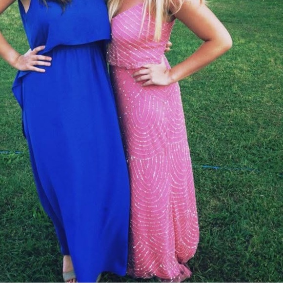 Adrianna Papell Formal Pink Beaded Dress - Picture 3 of 9